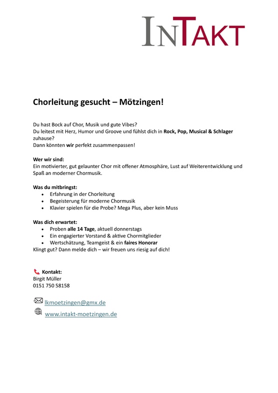 Chorleitung gesucht